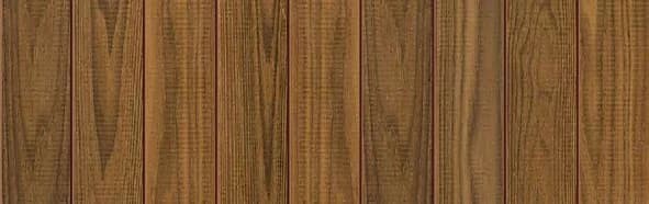 Brown thermally modified Ash sample showing textured boards and grain