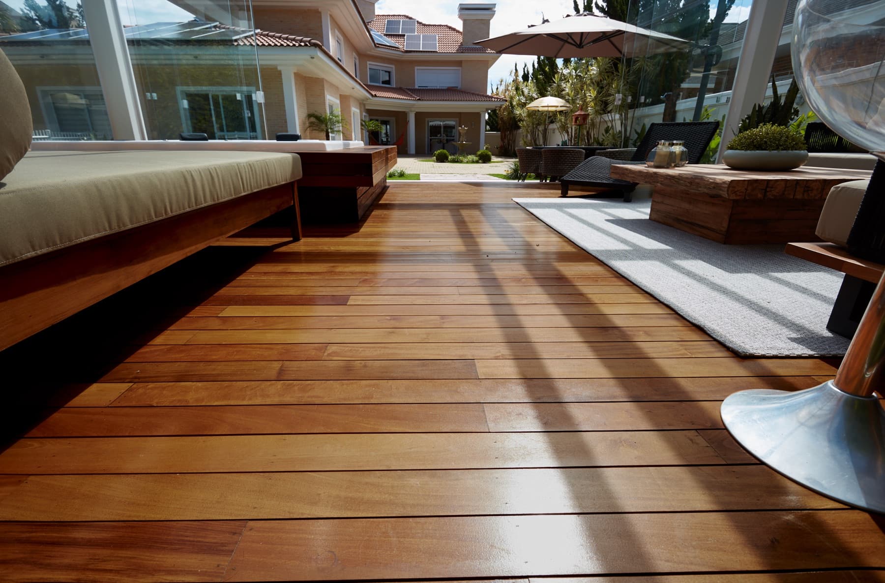 Completed natural hardwood installation